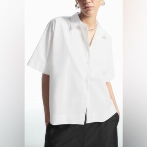 COS White Short-Sleeve Button-Up Shirt